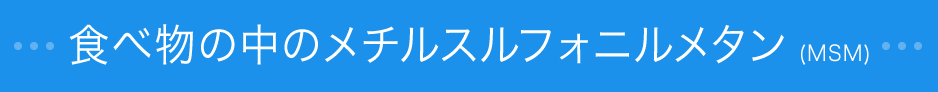 食べ物の中のメチルスルフォニルメタン(MSM)